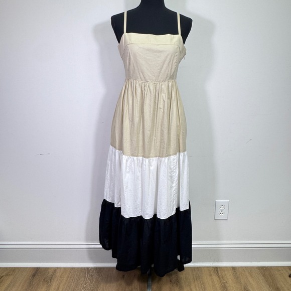 J. Crew Maxi Dress Sundress Tiered Sleeveless Casual Summer Dress Size 6 - Picture 1 of 8